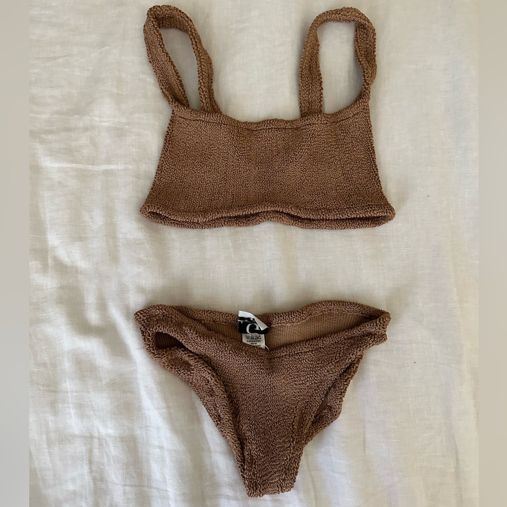 Hunza G Xandra Bikini Metallic Cocoa